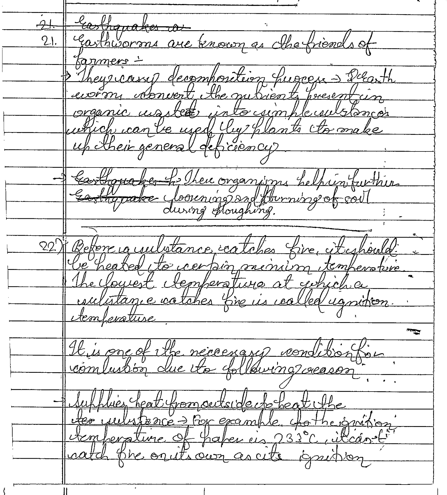Handwritten Science Sheet